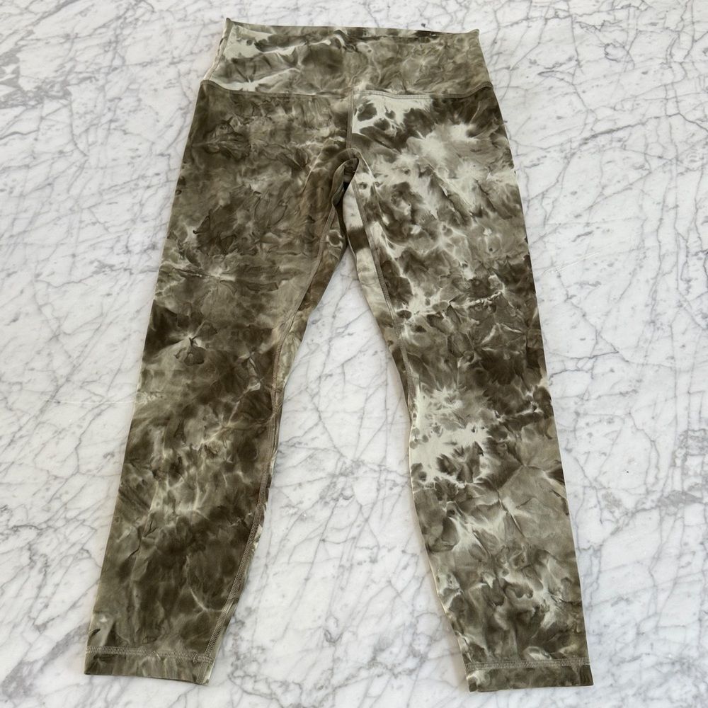 Lululemon Align Pant 25" in Marbled Dark Olive Multi Sz 10
